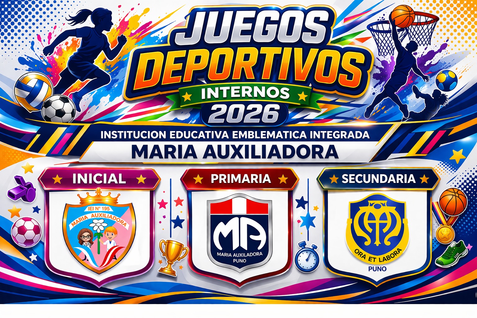 ¡GRAN LANZAMIENTO DE LOS JUEGOS DEPORTIVOS INTERNOS 2026 DE LA IEEI MARÍA AUXILIADORA!