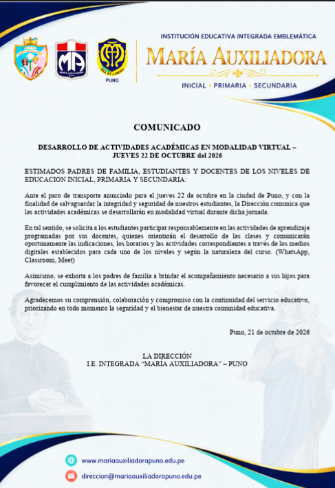 Desarrollo de Actividades Académicas en Modalidad Virtual – Jueves 22 de Octubre de 202